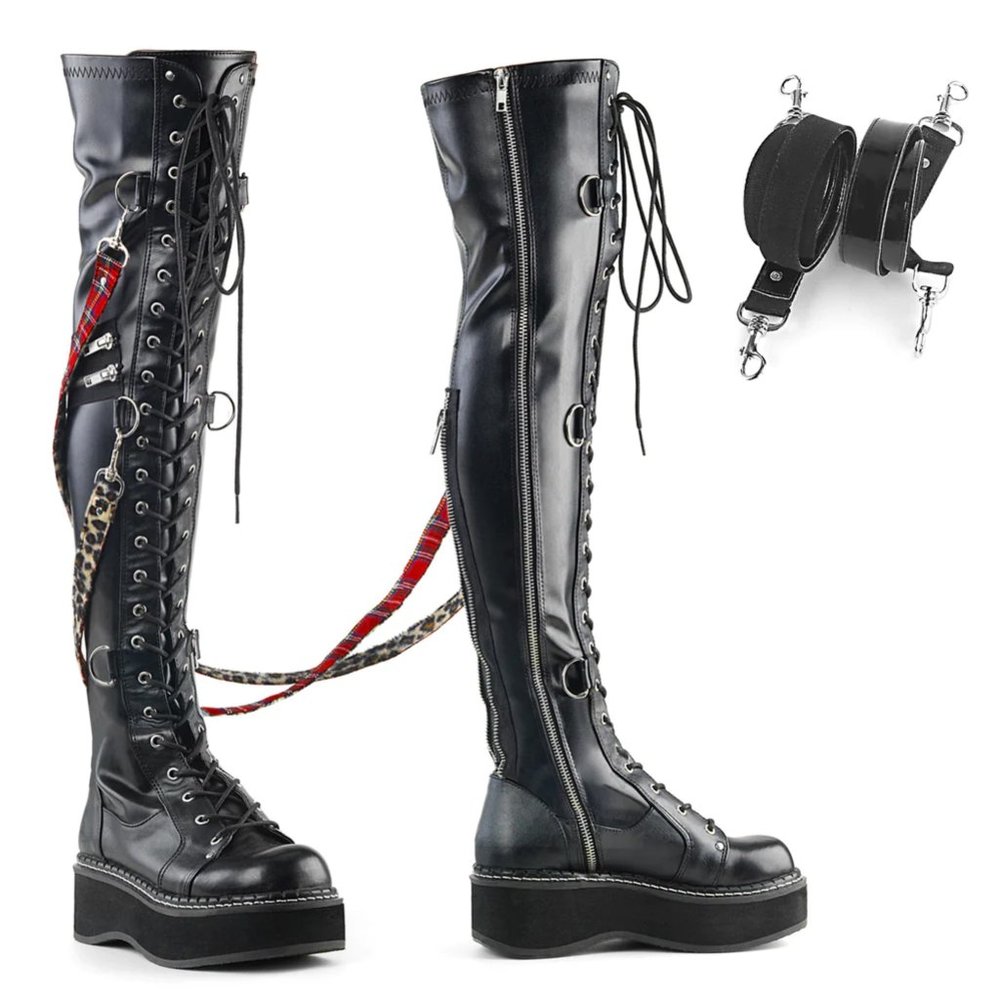 Demonia Emily-377 Over-the-knee Lace-Up Boots Size 6 Womens
